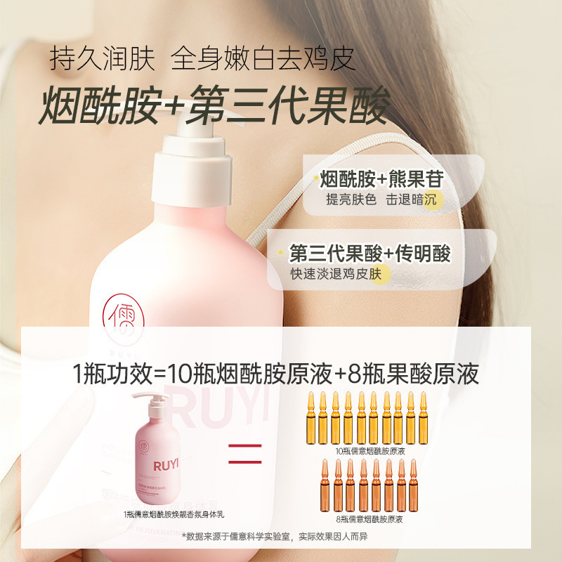 Ruyi ナイアシンアミド リジュビネイティング フレグランス ボディ ローション、べたつかず、肌を明るくし、保湿し、秋冬のボディ ローション卸売|undefined