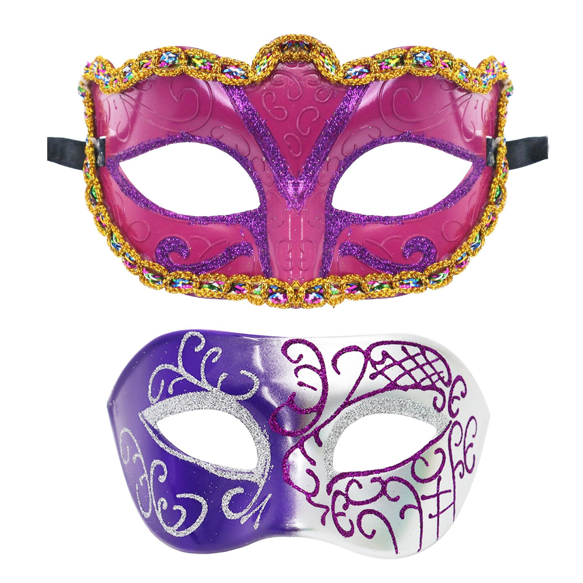 Amazon máscaras de fiesta de carnaval de venta caliente máscaras de baile unisex pintadas alrededor del borde de San Valentín