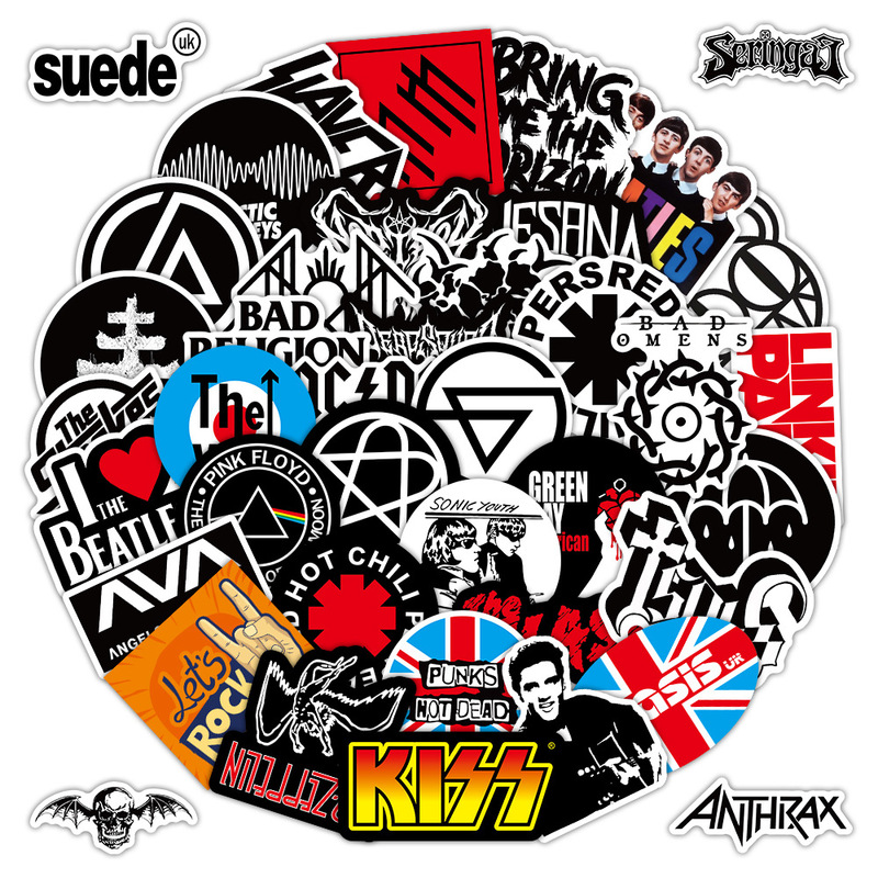 56 Cross-Border European and American Band Cartoon Stickers Rock Music Decoration Luggage Notebook Motorcycle Sticker Batch 56 Cross-Border European and American Band Cartoon Stickers Rock Music Decoration Luggage Notebook Motorcycle Sticker Batch