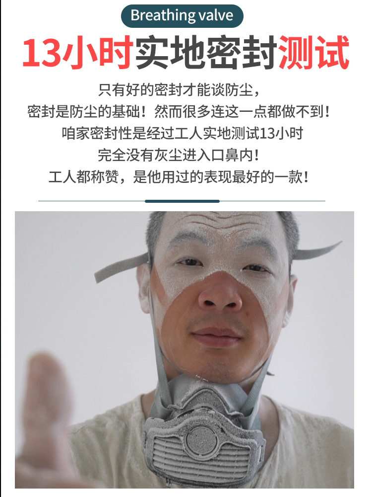 防尘口罩防工业粉尘面罩呼吸全脸防护罩面具收割机打磨过滤棉装修