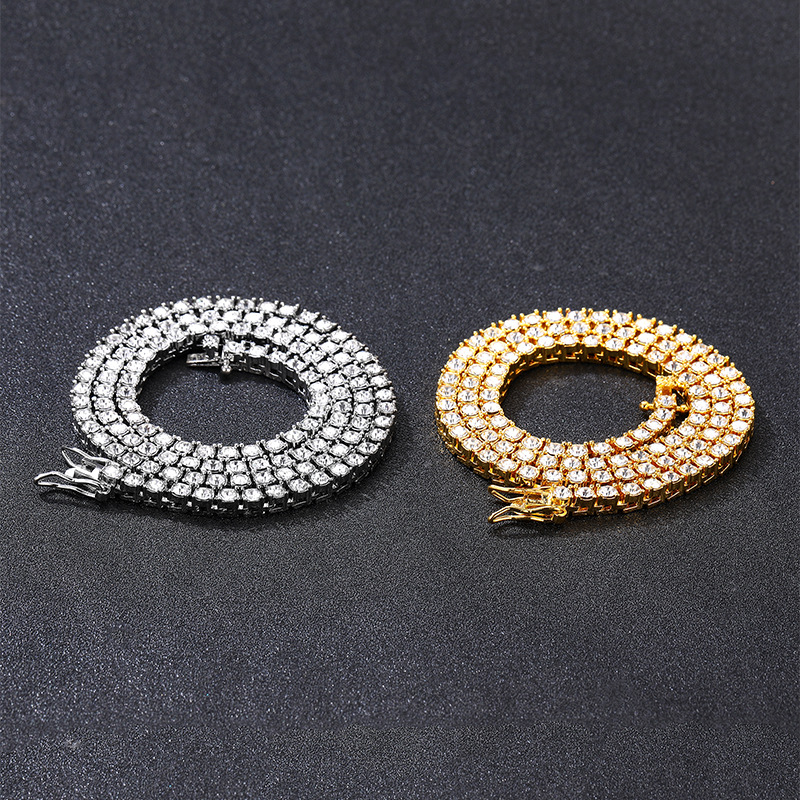 Estilo europeo y americano ins popular Cadena DE TENIS Aleación de joyería Diamante-Accesorios de especificación múltiple incrustados Al por mayor