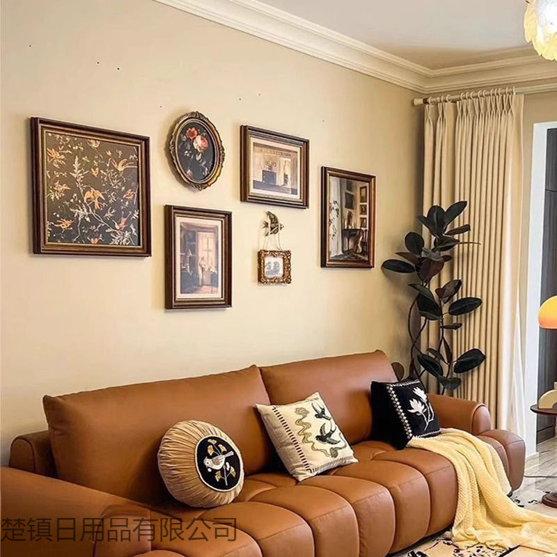 挂画美式复古装饰画客厅沙发背景墙中古小众艺术组合画家用画|undefined
