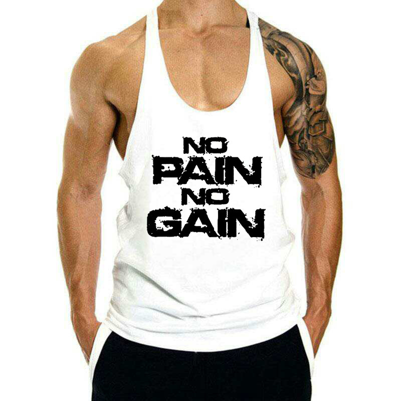 Fitness Vest men's loose casual European and American fashionable breathable bodybuilding muscle training I-shaped sweat-absorbent sports sleeveless T-shirt