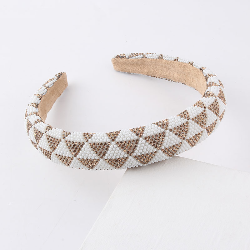 Fashion Color Block Lattice Arylic Hair Band display picture 4