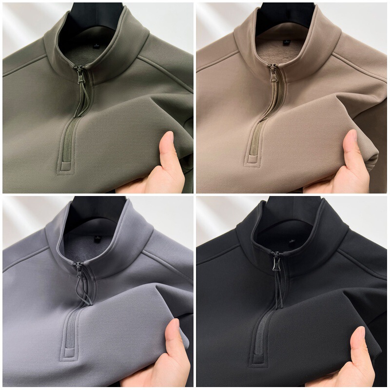 Half-Zip Sweatshirt Men's Stand-Up Collar Top 2025 Autumn Loose Casual Long-Sleeve T-Shirt Base Layer Dad's Jacket Half-Zip Sweatshirt Men's Stand-Up Collar Top 2025 Autumn Loose Casual Long-Sleeve T-Shirt Base Layer Dad's Jacket