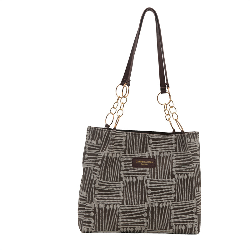 Bolso Tote simple y de gran capacidad para mujer 2024 nuevo bolso de hombro a rayas de moda coreana bolso de axila de arte relajado