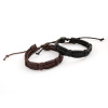 Woven fashionable leather bracelet for beloved, punk style, wholesale