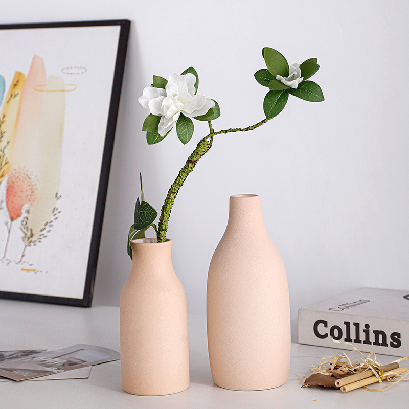 vasijas de cerámica esmeriladas en flor seca decoración nórdica creativa simple adornos domésticos plantas venta caliente transfronteriza