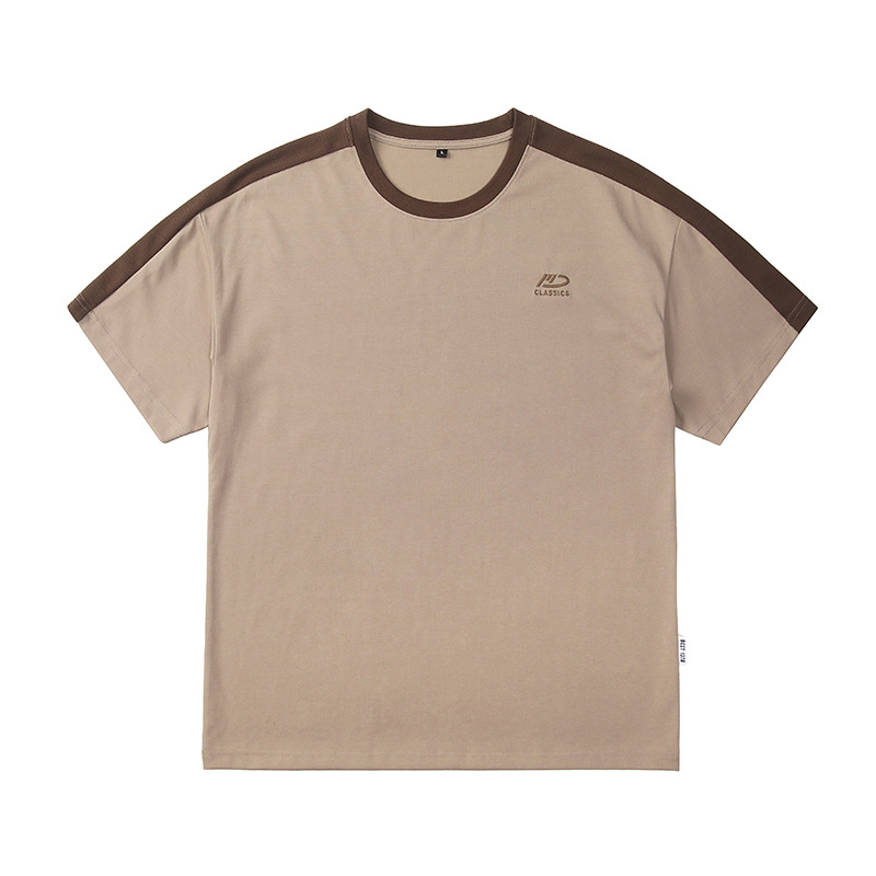 Men's T-shirt Round Neck Loose Patchwork Summer Top For Men_voghion.com