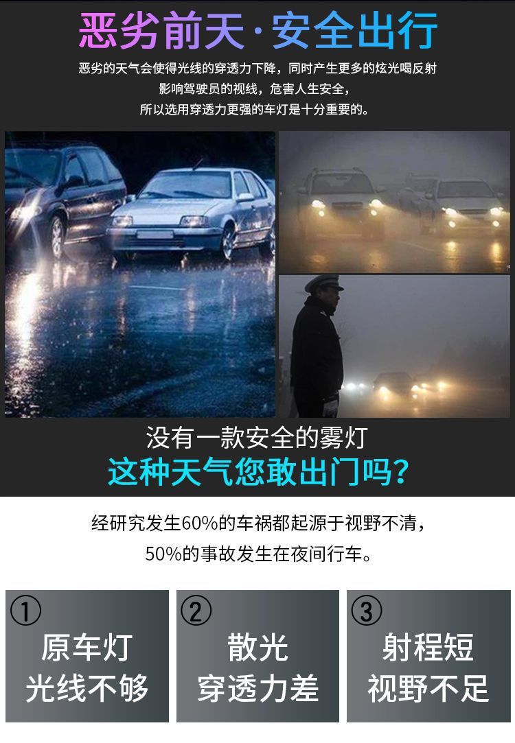 Car Led Front Fog Light Bulb Super Bright Golden Eye H11 9006 881 H3H8 Modified Two-Color Flash Fog Light Bulb