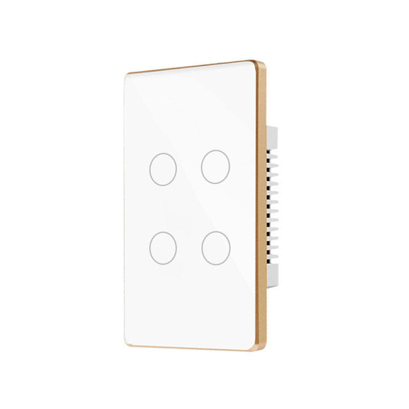 Interruptor Táctil Inteligente WiFi Tuya Tipo 120 Estándar Estadounidense, Marco de Aleación de Aluminio, Control Remoto por Aplicación, Control por Voz con Alexa