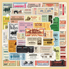 原创复古门票贴纸 摇滚乐队朋克奶茶手机壳平板自制DIY防水小贴画