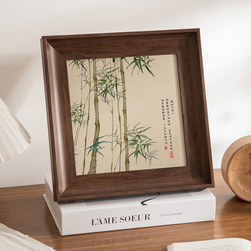 Retro square 6 inch photo frame table square 5a4 inch 10 inch American photo frame sketch calligraphy wall frame wholesale