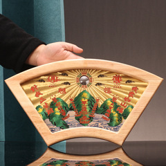 廠家批發銅板圓形方形扇形麒麟山海鎮凸鏡室外彩繪山海鎮掛件擺件