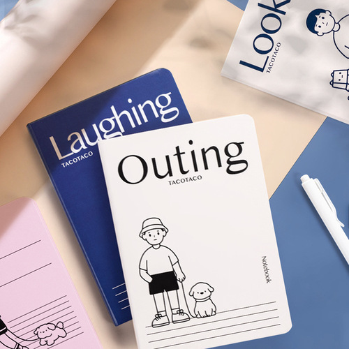 TacoTaco blank hardcover cartoon diary notes notepad fishing exercise book cute stationery for students
