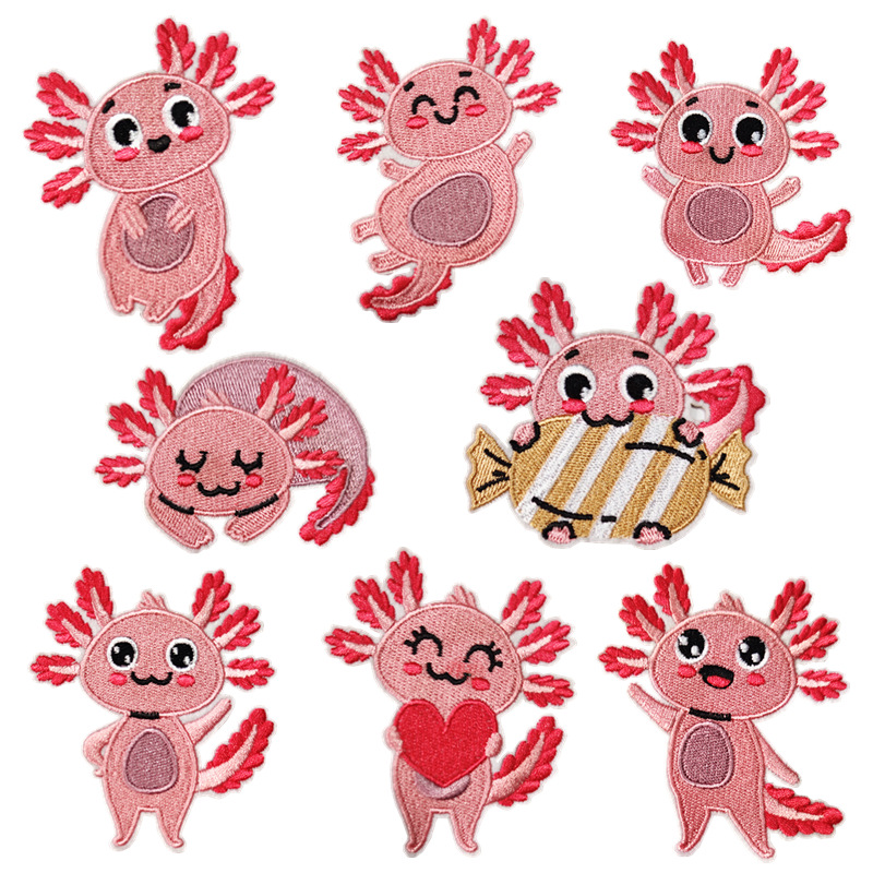 粉色电脑绣花标动物布贴可爱卡通组合现货批发配件刺绣贴手工装饰