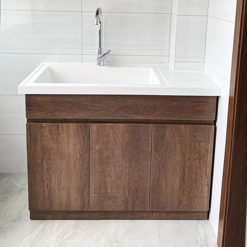 K9HX Wholesale Honeycomb Aluminum Plate Large Pool Balcony Laundry Cabinet Deep Basin Bathroom Washstand Space Aluminum Bathroom Cabinet