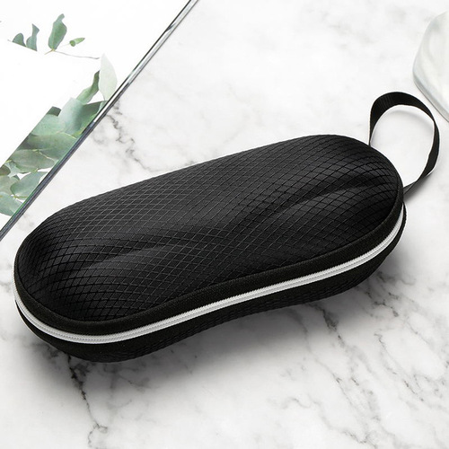 Cross-border anti-stress EVA sunglasses case sunglasses set handmade triangle black folding glasses case PU leather mirror case