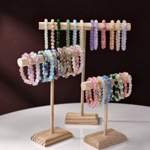 Earring Cord Bracelet Accessory Hook Stand Wooden Display Rack Live Streaming Cross-border Bestseller Label