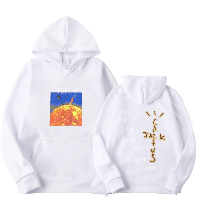 Мужские и женские толстовки с капюшоном Travis Scott HITR Sun Hoodie Flame Sun Peripheral