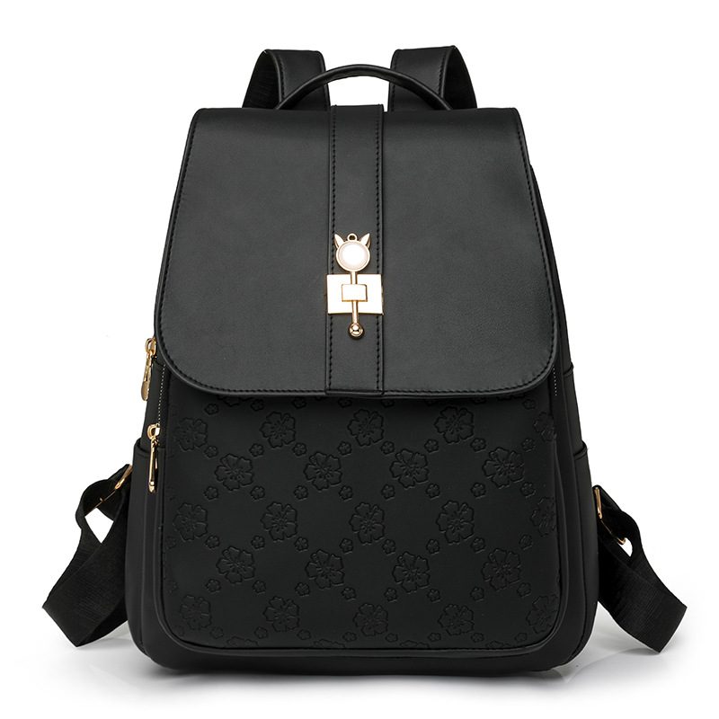 Mochila de cuero suave para mujer 2025 nuevo estilo en relieve todo fósforo de gran capacidad para mujer mochila pequeña bolsa de viaje al aire libre al por mayor