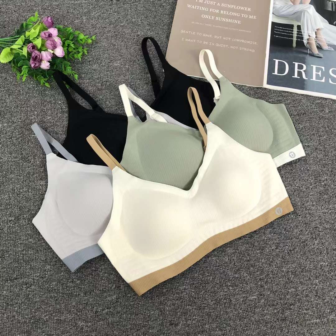 Nueva taza de látex sin marcas de alta calidad, chaleco de dama sin anillo de acero, bra de yoga, ropa interior deportiva, mujer al por mayor