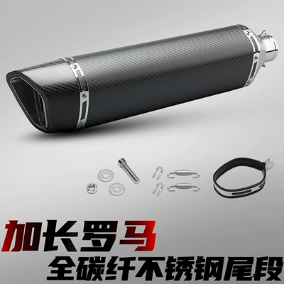 fiber head, competitive stainless steel | Motorcycle exhaust pipe - extended-roman-full-carbon-fiber