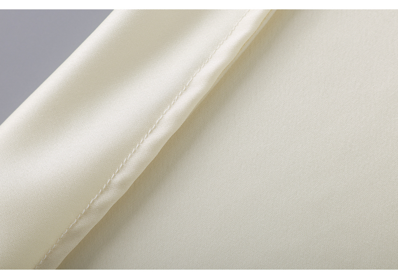 Áo thun nữ cổ tròn tay lửng chất liệu acetate cao cấp phong cách Pháp — màu đen chi tiết 30