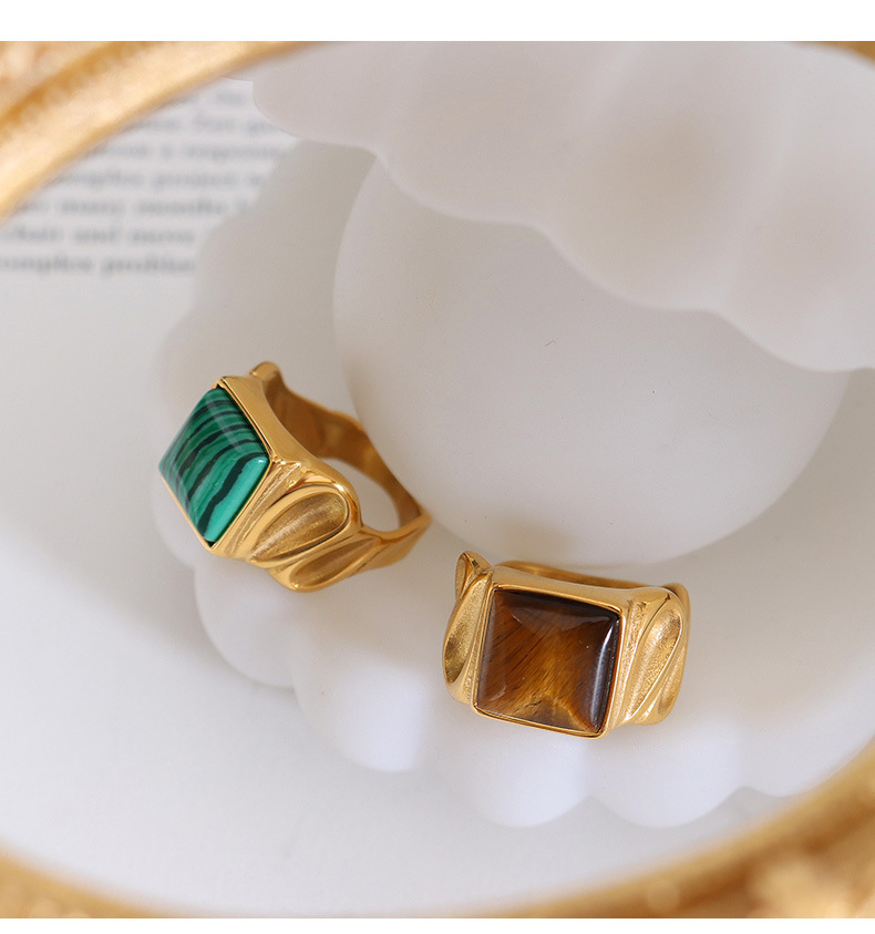 Fashion Geometric Titanium Steel Rings Plating Zircon Stainless Steel Rings