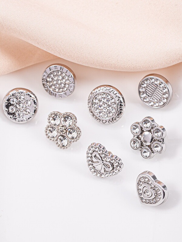 Chanel-Style Fashion Tops with Metal Buttons, Rhinestone Buttons for Shirts, Decorative Buttons for Cardigans Chanel-Style Fashion Tops with Metal Buttons, Rhinestone Buttons for Shirts, Decorative Buttons for Cardigans