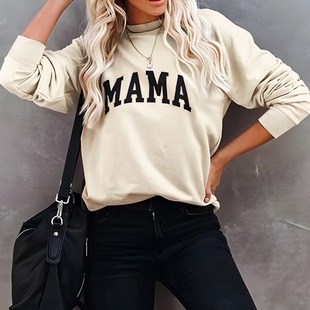 2023 autumn and winter popular new outdoor casual Raglan printed sweater women's sports sweater