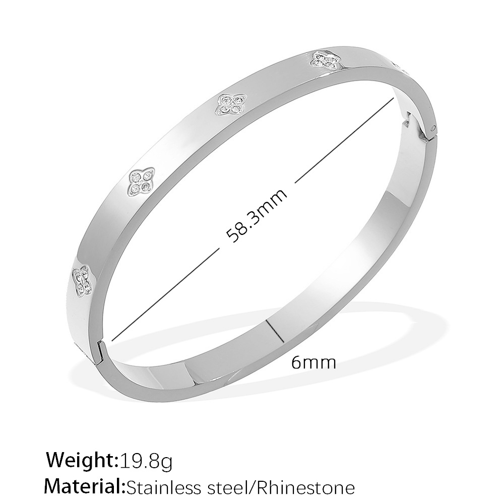 SZ203WES 화이트 다이아몬드 실버 팔찌
