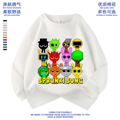 新商品のアニメゲームのリズムの箱のsprunkiの洋気の上着の秋冬の学生のゆったりしている丸首のパーカーの潮