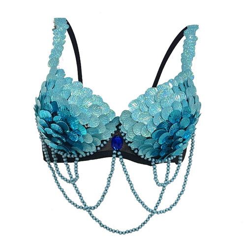 Amazon Cross-border Sparkling Nightclub Stage Performance Top European and American Cross-border Bar Belly Dance Performance Bra Top