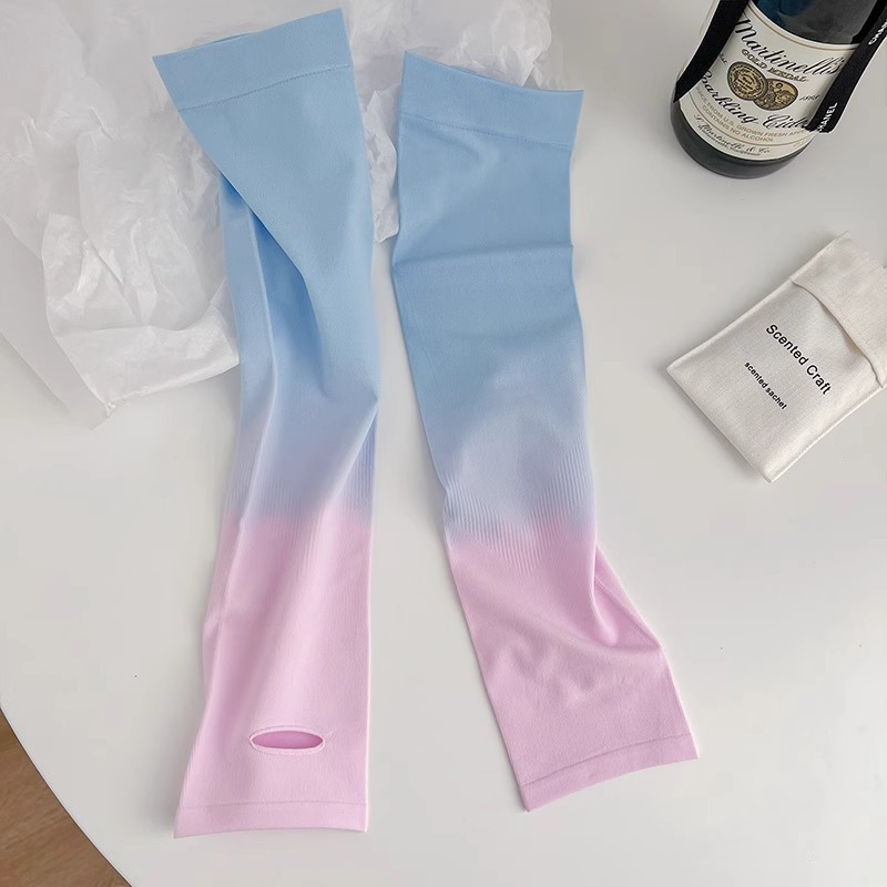防晒冰丝袖套女夏季新款宽松透气防紫外线骑行开车护手臂冰袖|undefined