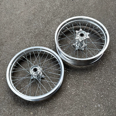 Motorcycle wheel hub set 2.50-17 and rear 3.50-17
