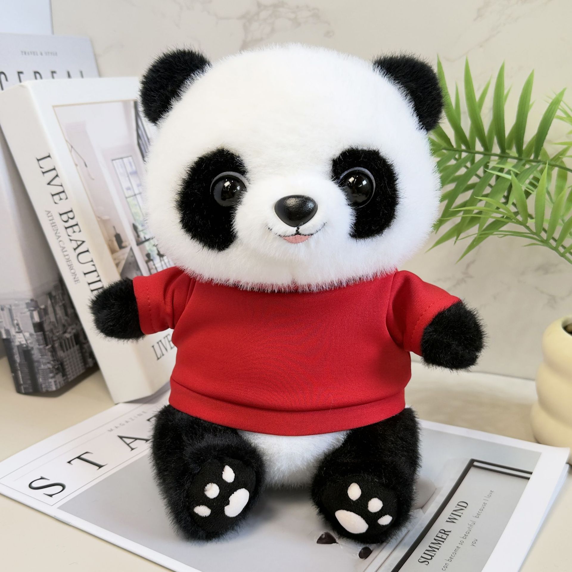 Cute tesoro nacional panda muñeca muñeca de peluche muñeca panda muñeca Chengdu logotipo de la empresa de impresión de recuerdos