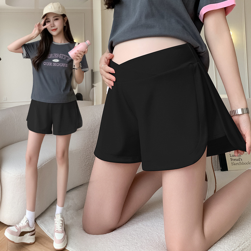 Pregnant Women's Shorts Summer Outer Wear Fashionable Thin Low Waist Three-point Loose Air Layer Sports Leggings Summer Pants