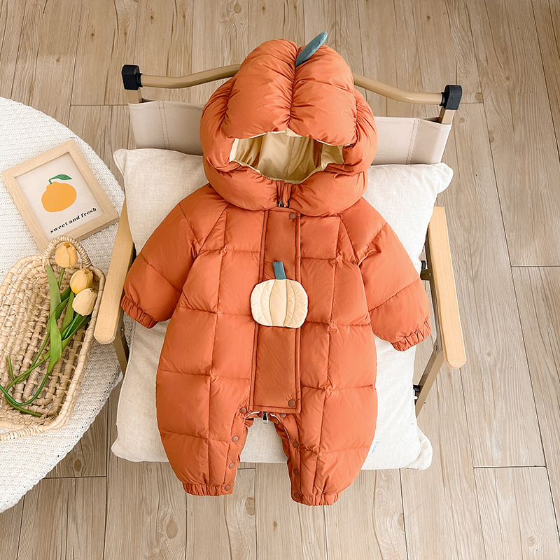 Baby Down Jacket Winter Clothes for Boys and Girls Baby's Body Clothes Thickened Warm Hare Clothes 90 White Duck Down Clothes for Going Out in Winter