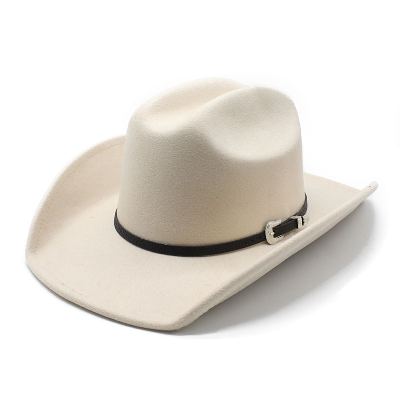 European and American Export Western Cowboy Hats for Men and Women, Fashionable One-Line Woolen Hats, Ethnic Style Xizang Cowboy Hats