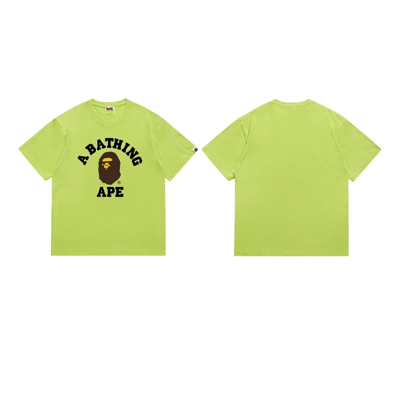 Короткая футболка повседневная с коротким рукавом (BAPE) двойной пряжи унисекс, разноцветная и размеры S–XXL