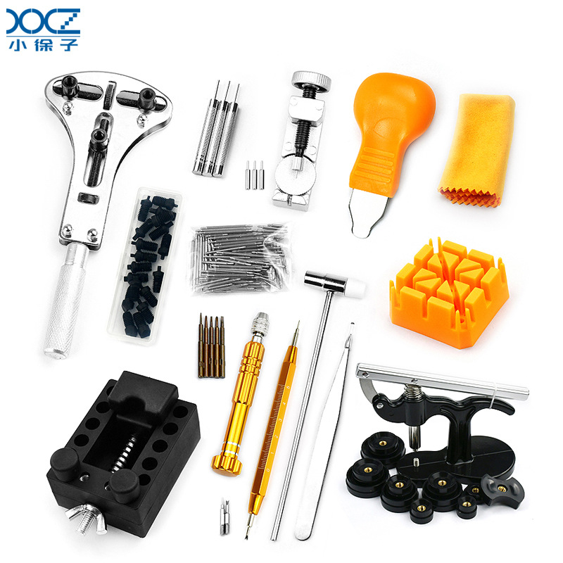 Herramientas de reparación de relojes, kit de herramientas para reparación de relojes, juego de herramientas, removedor de correa, abridor de cajas, fabricante mayorista 162