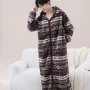男款秋冬连帽加厚睡袍