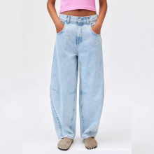 定制女装牛仔裤25新款女士低腰牛仔香蕉裤浅色百搭牛仔香蕉裤女