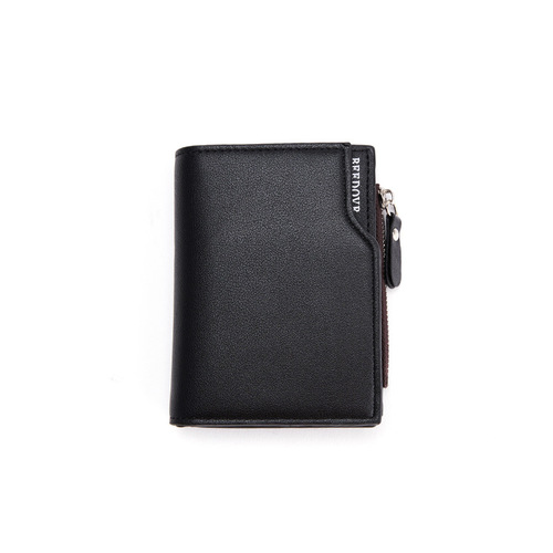 Cross-border supply  men's new zipper short wallet multi-card slot fashion vertical mini snap coin purse