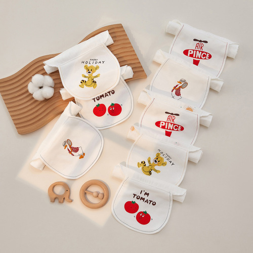 Baby pure cotton sweat-absorbent towel, baby gauze sweat-proof towel pad sling, children's pad sling, kindergarten antiperspirant towel summer