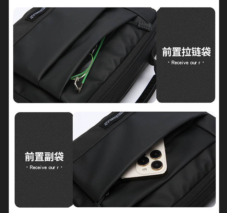 New horizontal multi-functional nylon bag for men, sporty and casual small bag, single-shoulder crossbody handbag, men's cross-border bag undefined