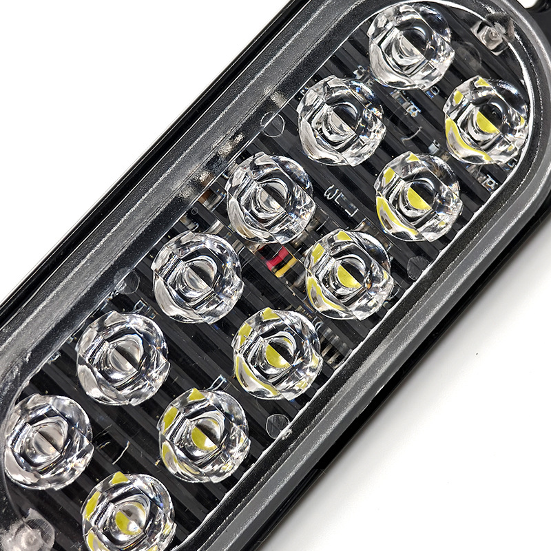 Truck Van 12-24V Car Ultra-Thin Side Signal Warning Light 12Led Strobe Light Flash Light Modification 36W