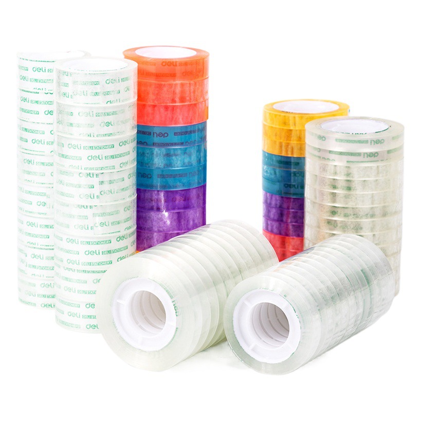 Deli Stationery tape 12mm transparent small tape for students hand tear thin tape children handmade adhesive paper wholesale