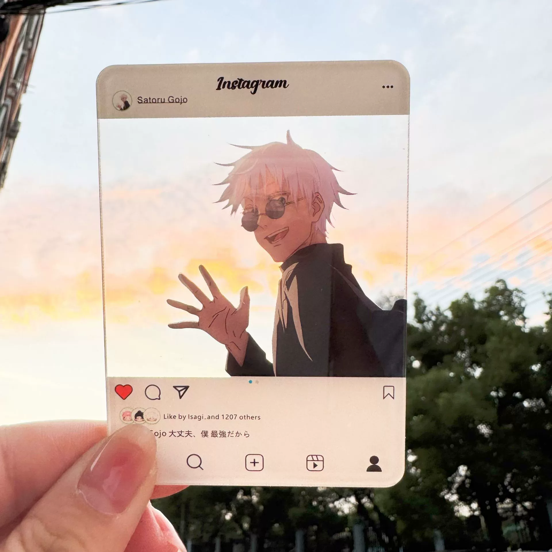 А acrylic Polaroid кадр (Polaroid) — арт по вселенной Jujutsu Kaisen, 8.8×6.3 см, легкая коллекционная вещь